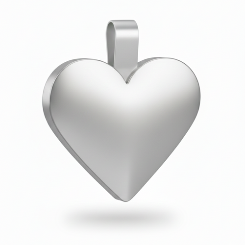 Large Heart Silver Pet Tag  SKU: 122 (Sold in Pack of 5)