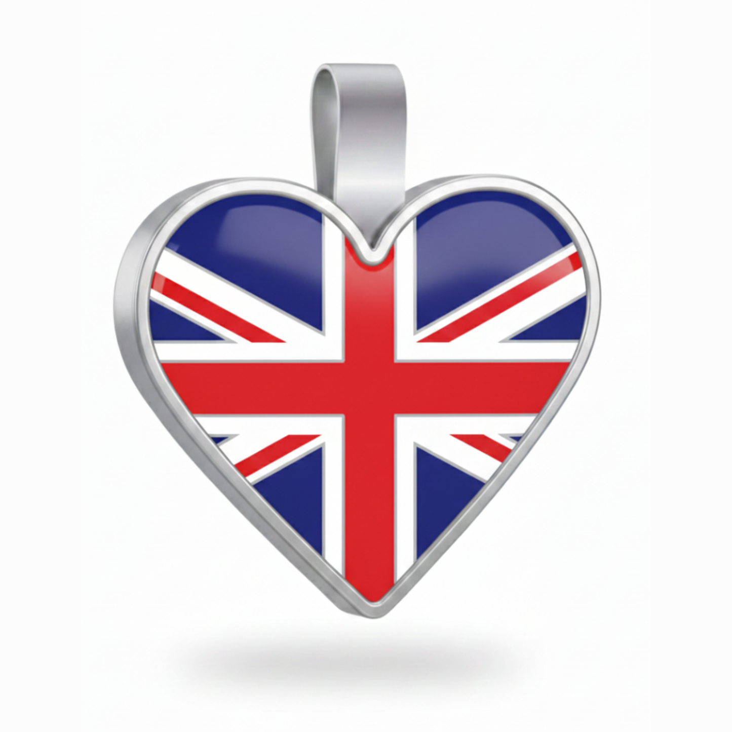 Large Heart  British Flag Pet Tag SKU: 382 (Sold in Pack of 5)