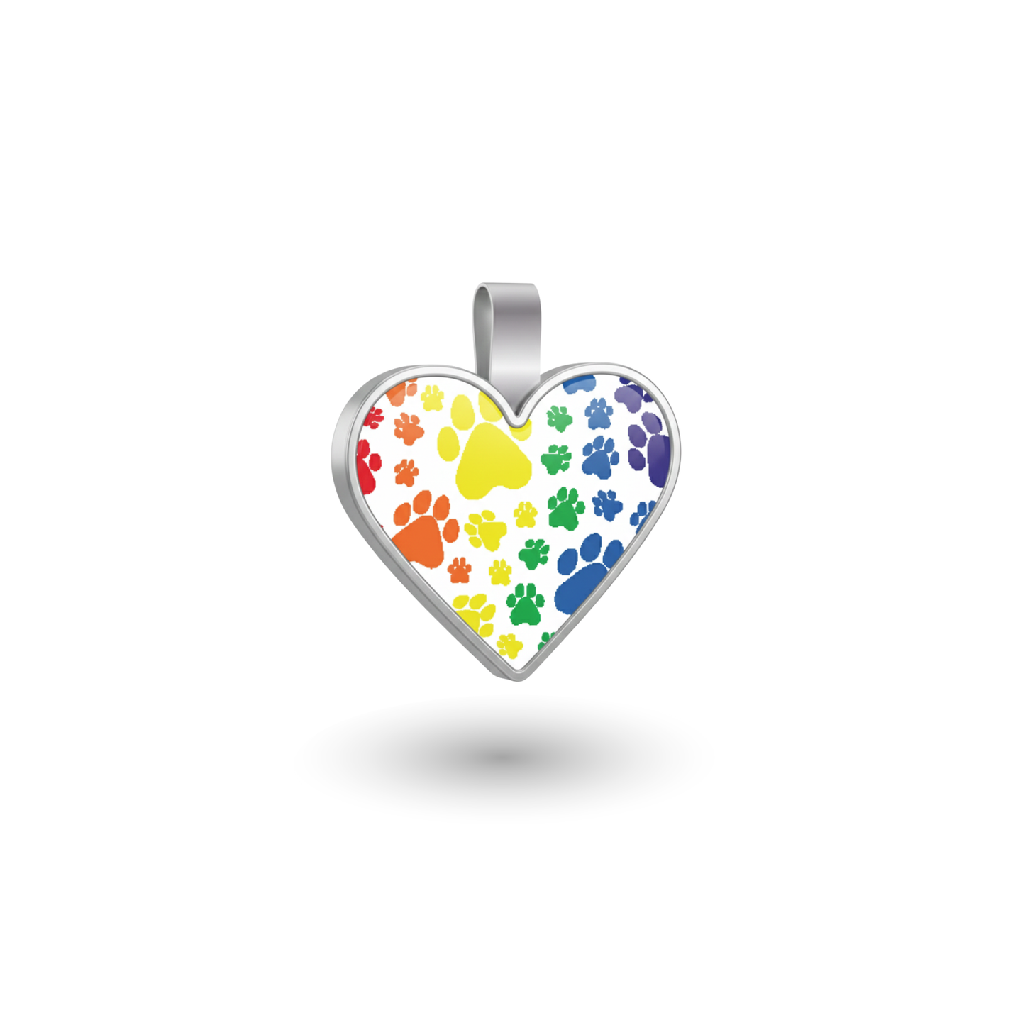 Small Heart Colorful Paw Pet Tag SKU: 327 (Sold in Pack of 5)
