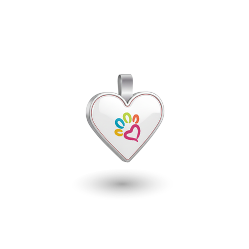 Small Heart Paw Print Pet Tag SKU: 337 (Sold in Pack of 5)
