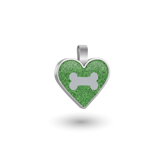 Small Heart   Green  Bone Pet Tag SKU: 207 (Sold in Pack of 5)