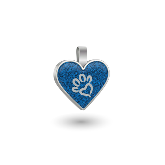 Small Heart  Blue  Paw Pet Tag SKU: 187 (Sold in Pack of 5)