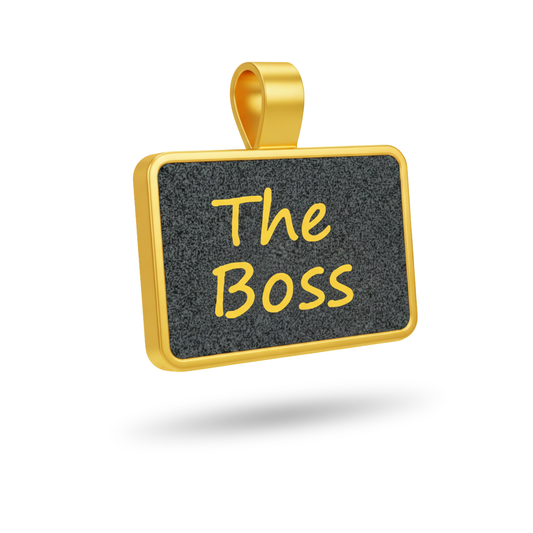 Large Rectangle King The Boss Pet Tag SKU: 280 (Sold in Pack of 5)