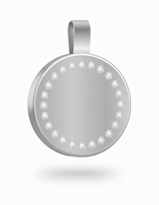 Large Circle Silver Pet Tag SKU: 151 (Sold in Pack of 5)