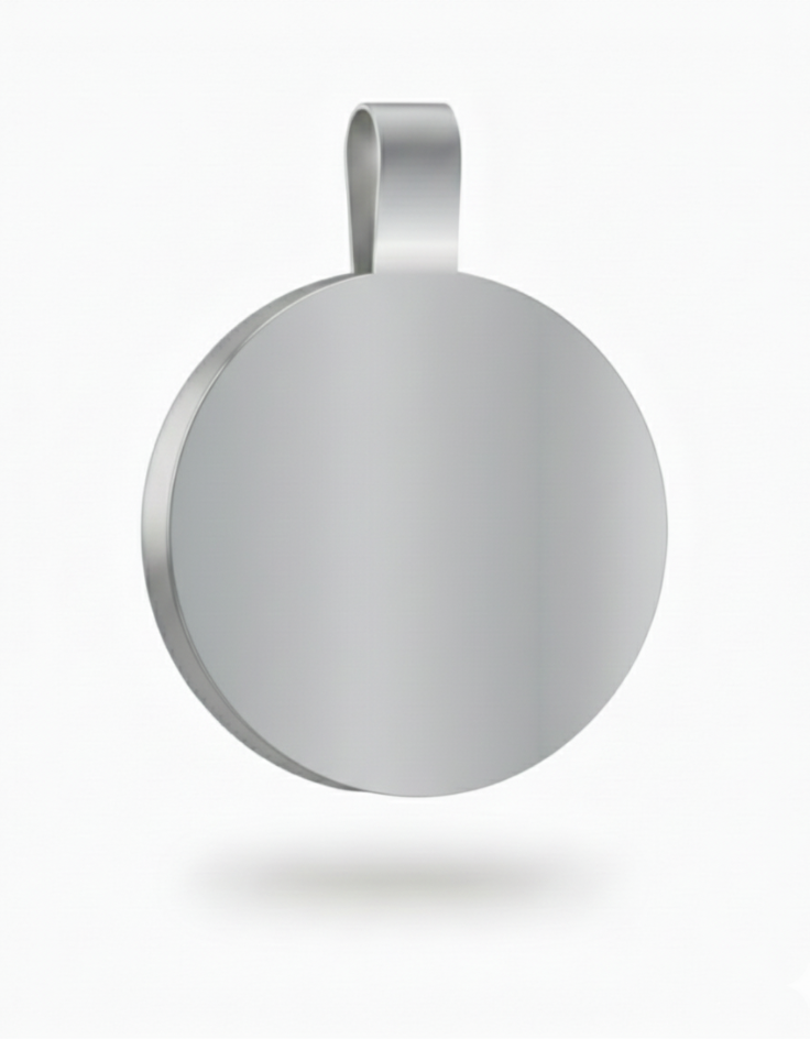 Large Circle Silver Pet Tag - SKU: 121 (Sold in Pack of 5)