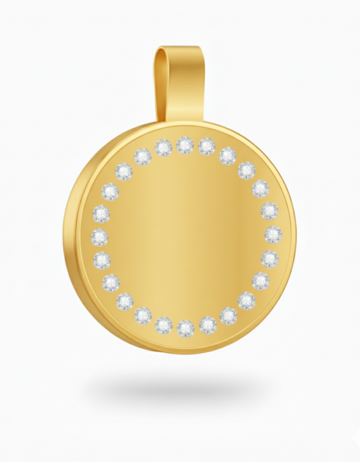 Large Circle Gold Pet Tag- SKU: 131 (Sold in Pack of 5)