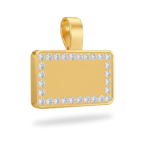 Large Rectangle Gold Pet Tag SKU: 130 (Sold in Pack of 5)